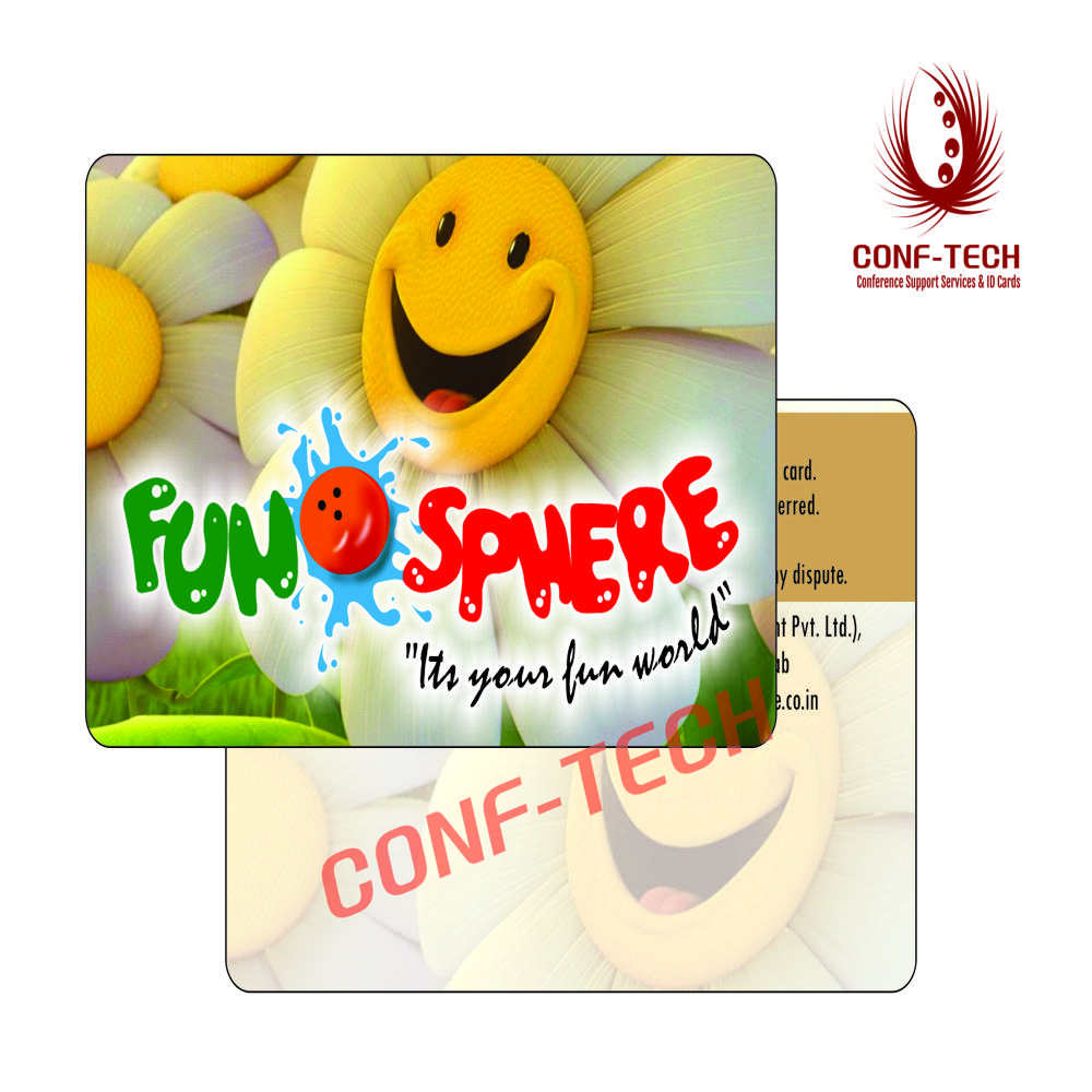 Game Zone Card - PVC Plastic, Standard CR80 85.6x54mm, Multicolor Floral Smiley | Custom Branding, RFID/Magnetic Stripe, Durable Glossy Finish