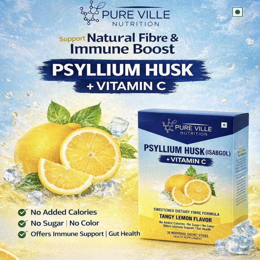 Psyllium Husk Isabgol Lemon + Vitamin C Sachets Packs
