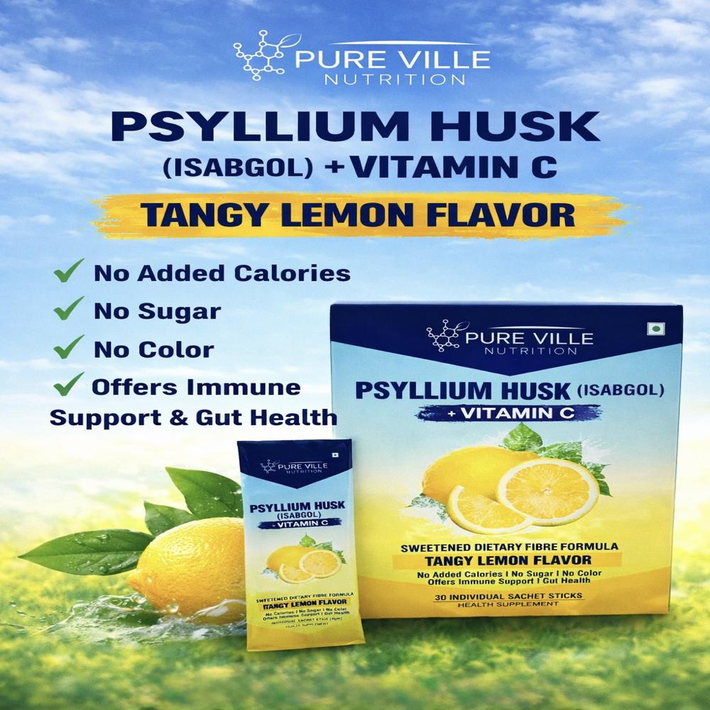Psyllium Husk Isabgol Lemon + Vitamin C Sachets Packs