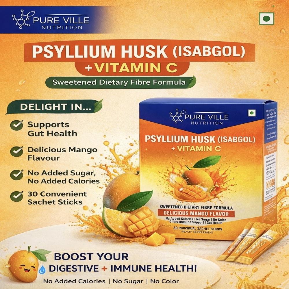 Psyllium Husk Isabgol Mango with Vitamin C Sachets 