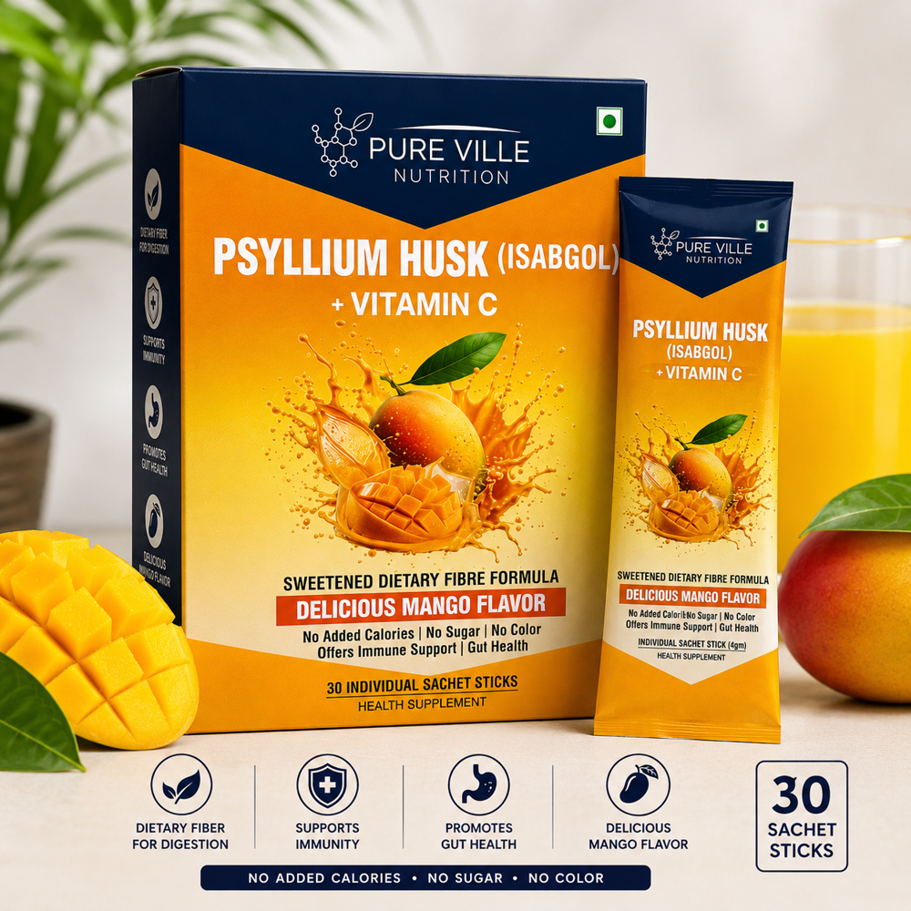 Psyllium Husk Isabgol Mango with Vitamin C Sachets 