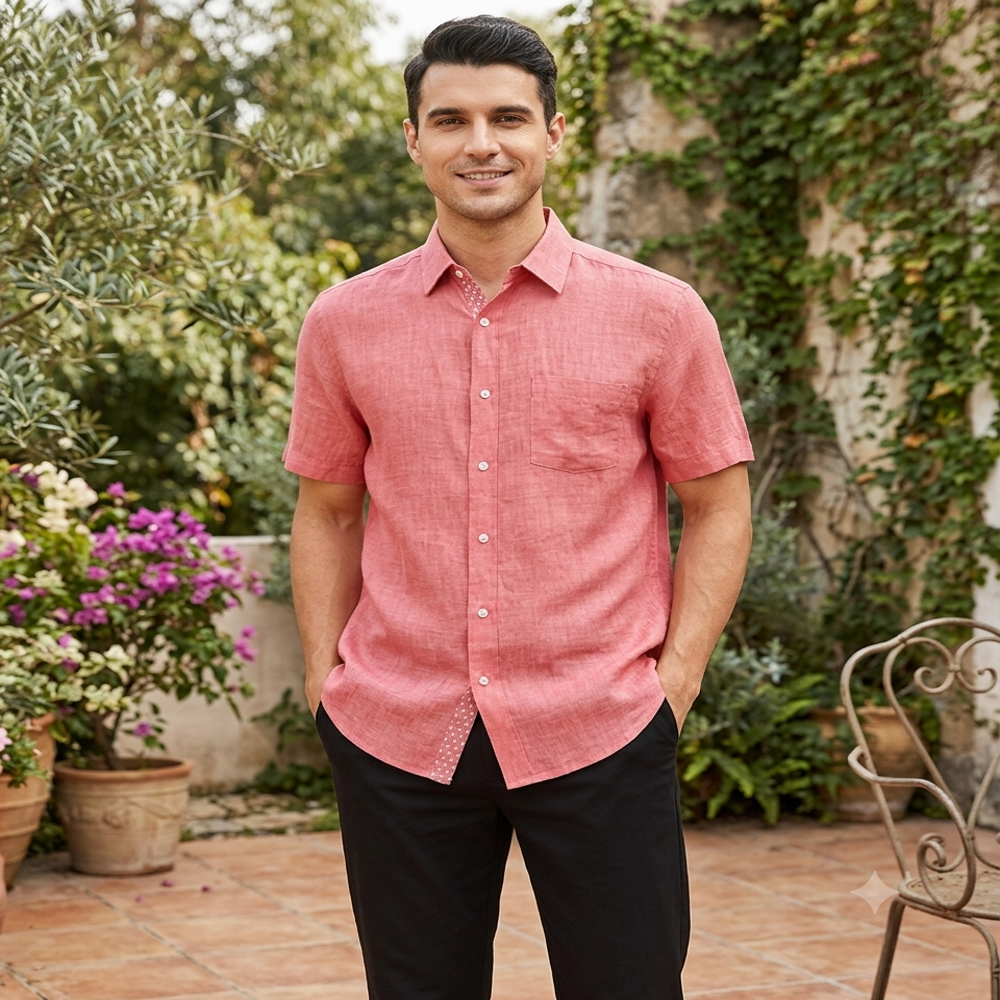 Linen Plain Solid Shirt - Age Group: 18-60
