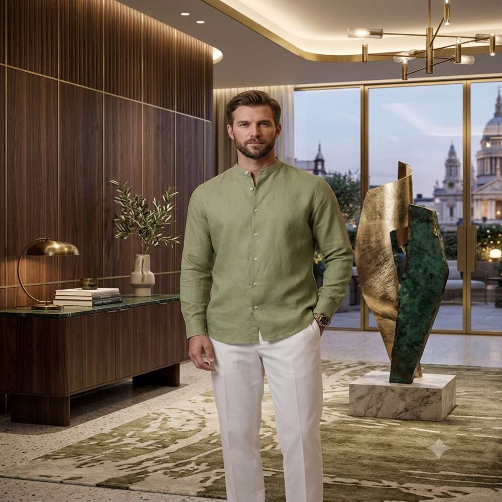 Linen Plain Solid Shirt - Age Group: 18-60