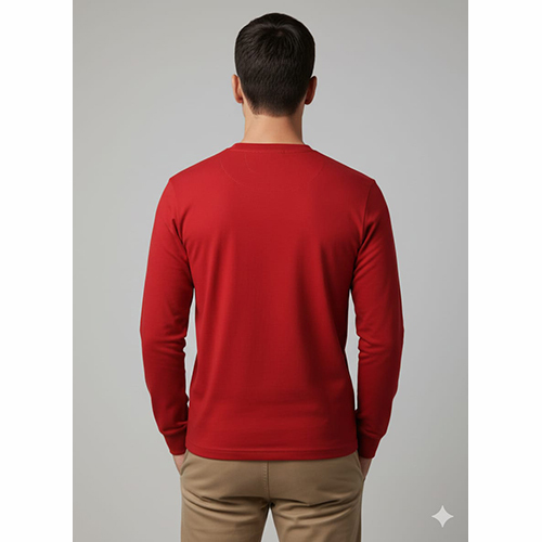 Red Mens Full Sleeve T-Shirt
