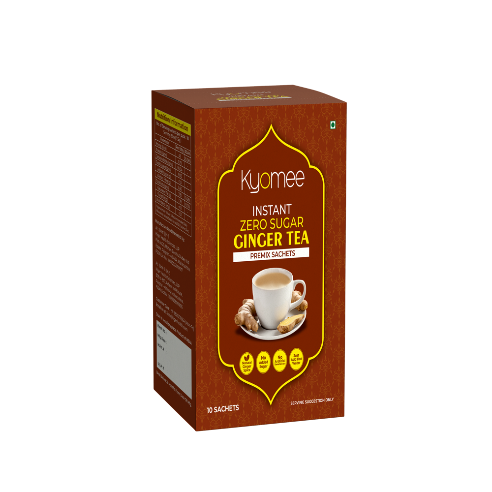Kyomee Instant No Sugar Ginger Tea Premix - Color: Brown