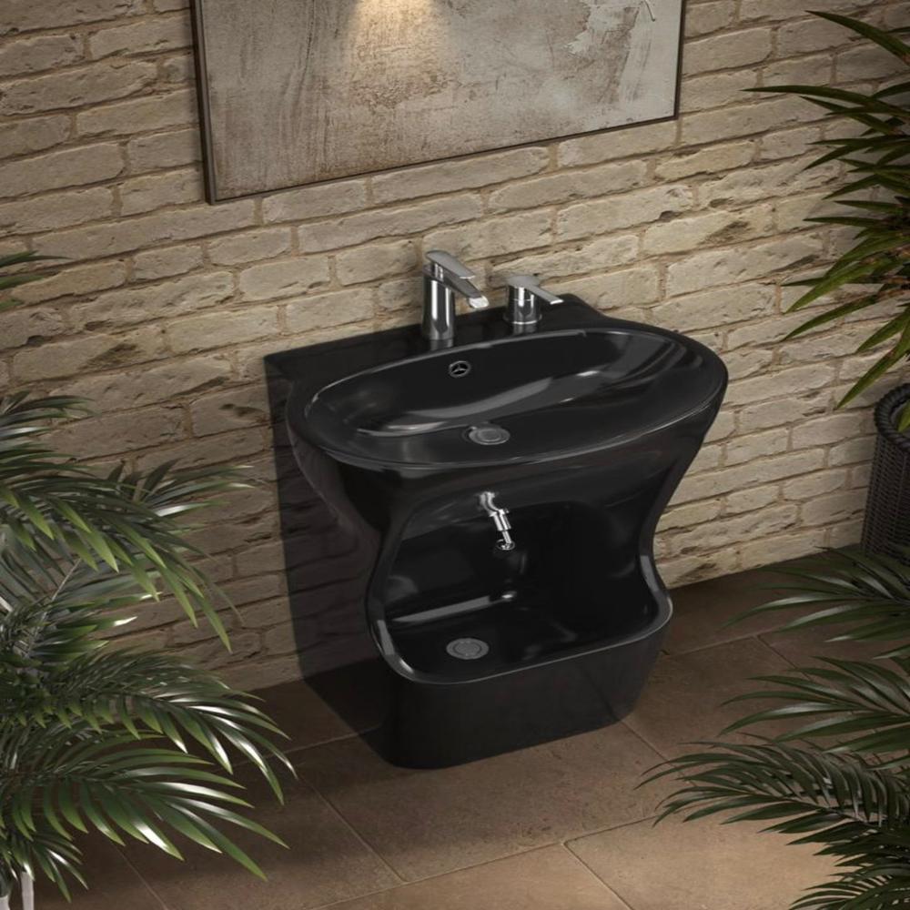 Wudu Basin Black - Installation Type: Floor Mounted
