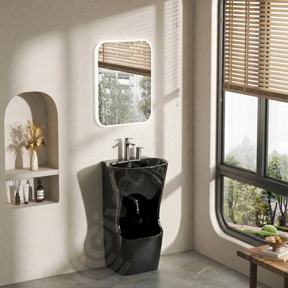 Wudu Basin Black - Installation Type: Floor Mounted