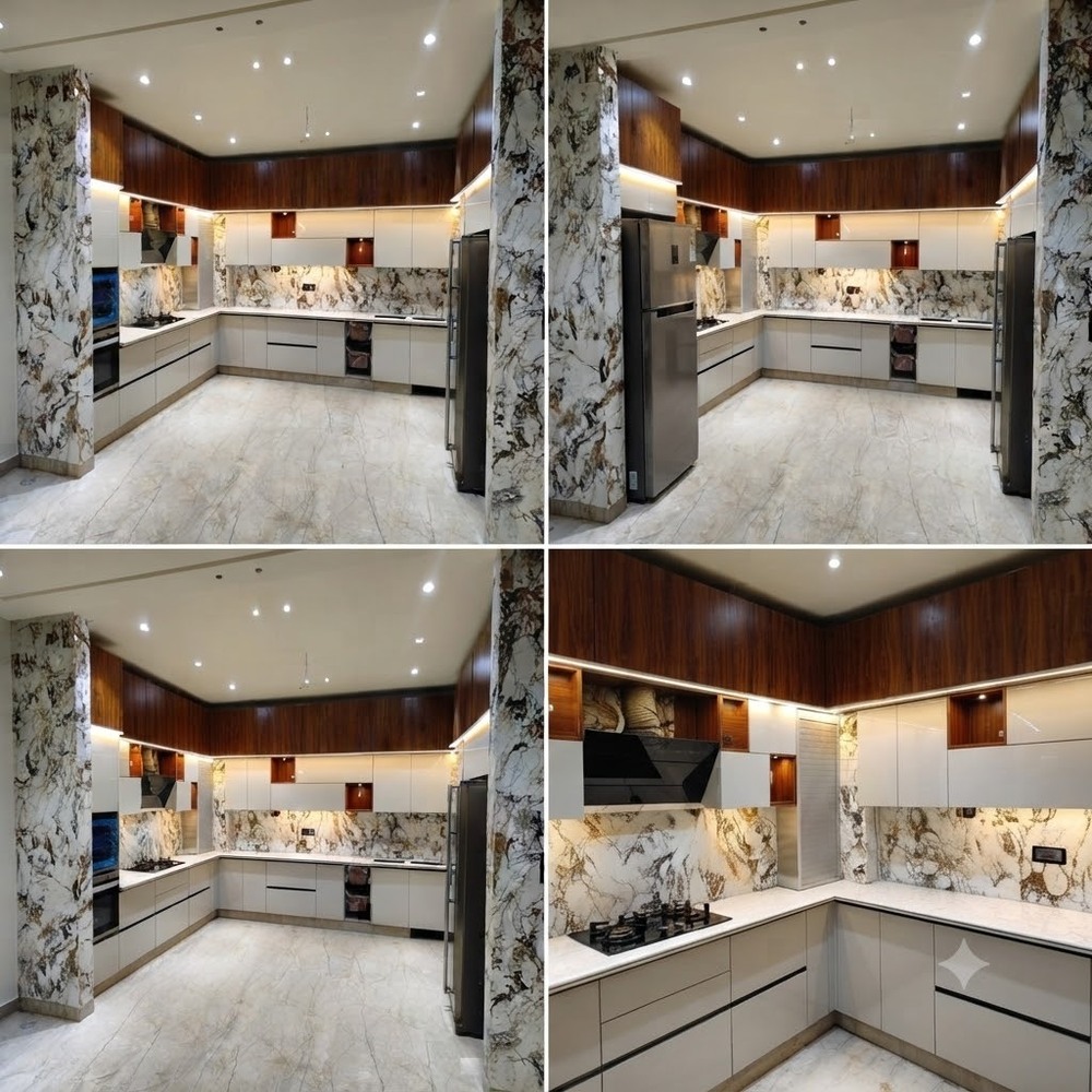 stainless steel modular kitchen with pu finuish