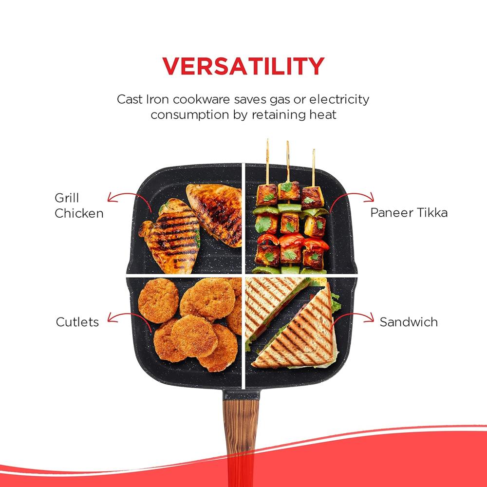 Cast Aluminium Grill Pan - 24 cm