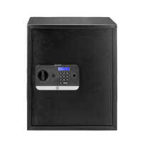 Stellar Biometric Safe Locker With Keypad - Steel Body, 59 Litre, Black, Led Backlit Keypad, Biometric & Pin Access, Manual Override