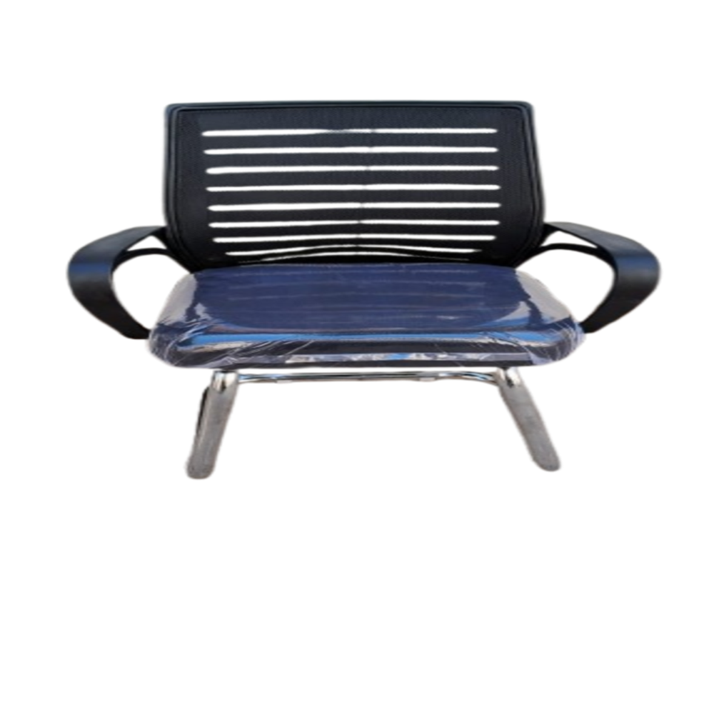 Comfortable Office Chair - Color: Black Seat And Backrest With Chrome-Finish Legs
