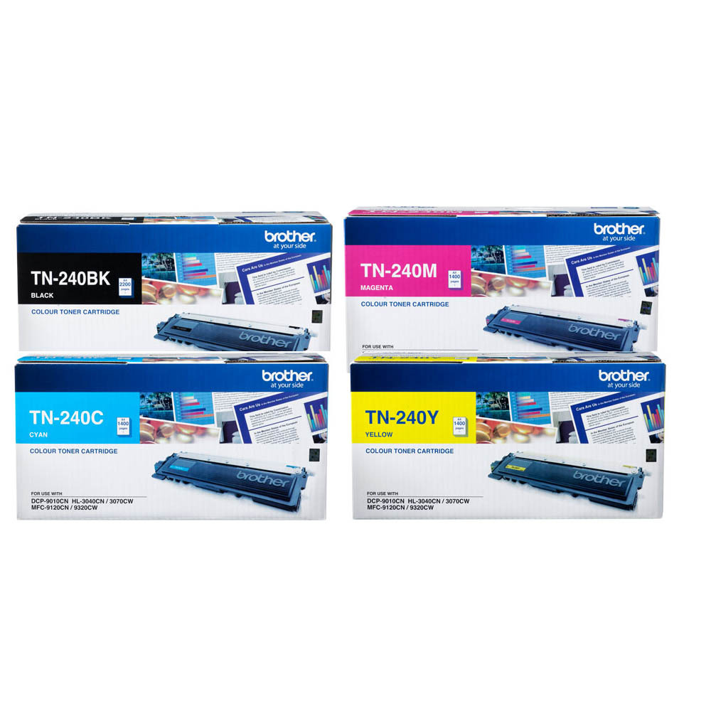 Brother TN 240 Black, Cyan, Yellow, Magenta Toner cartridge use Brother HL-3040CN/MFC- 9120CN/MFC-9320CW/DCP-9O1OCN Pack Of 4