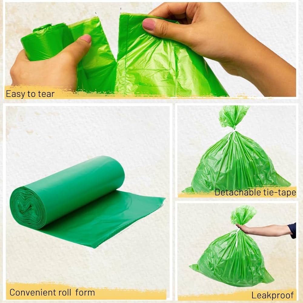 Green garbage bag roll 17x19