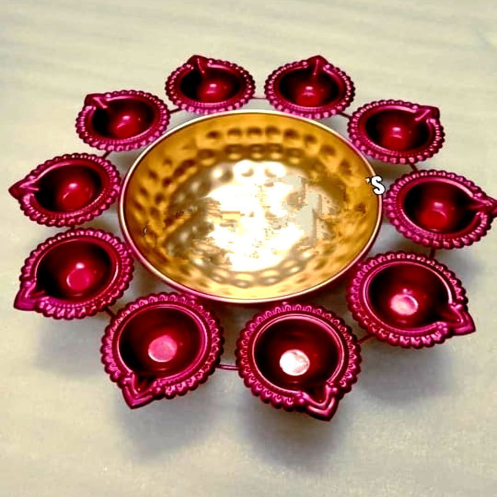 Iron Diwali Diya Urli Set - Grade: Food / Decorative Grade
