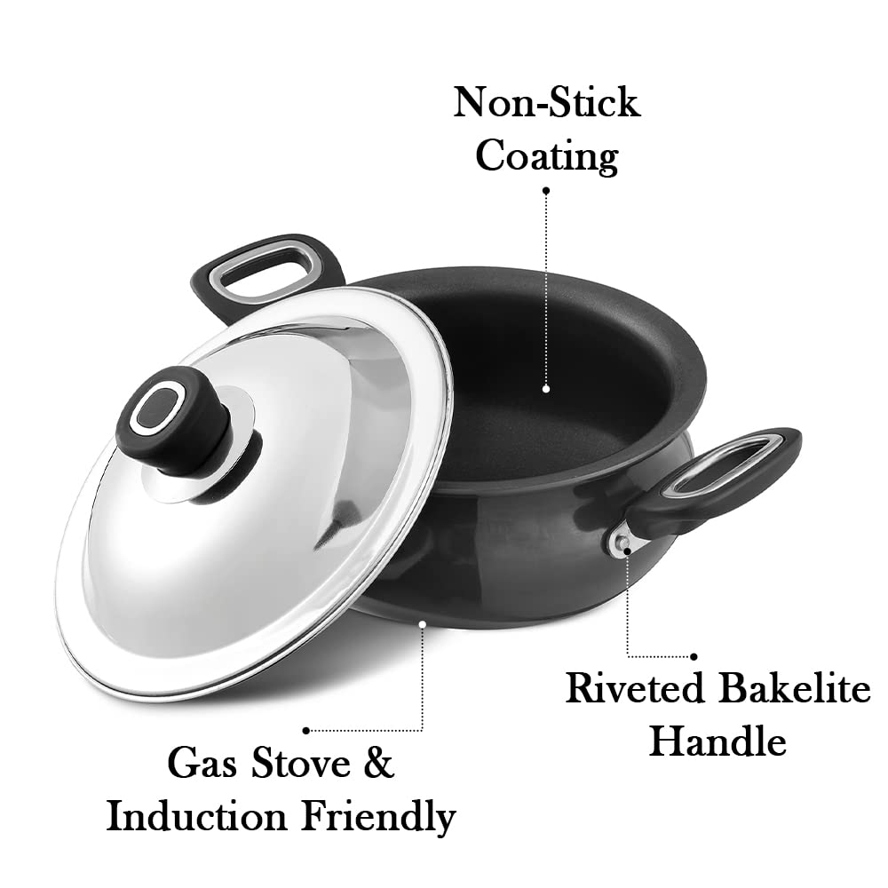 Non Stick Handi with Lid - 3.8 Litre