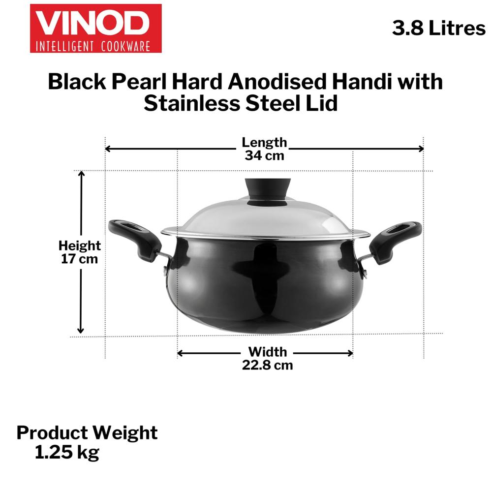 Non Stick Handi with Lid - 3.8 Litre