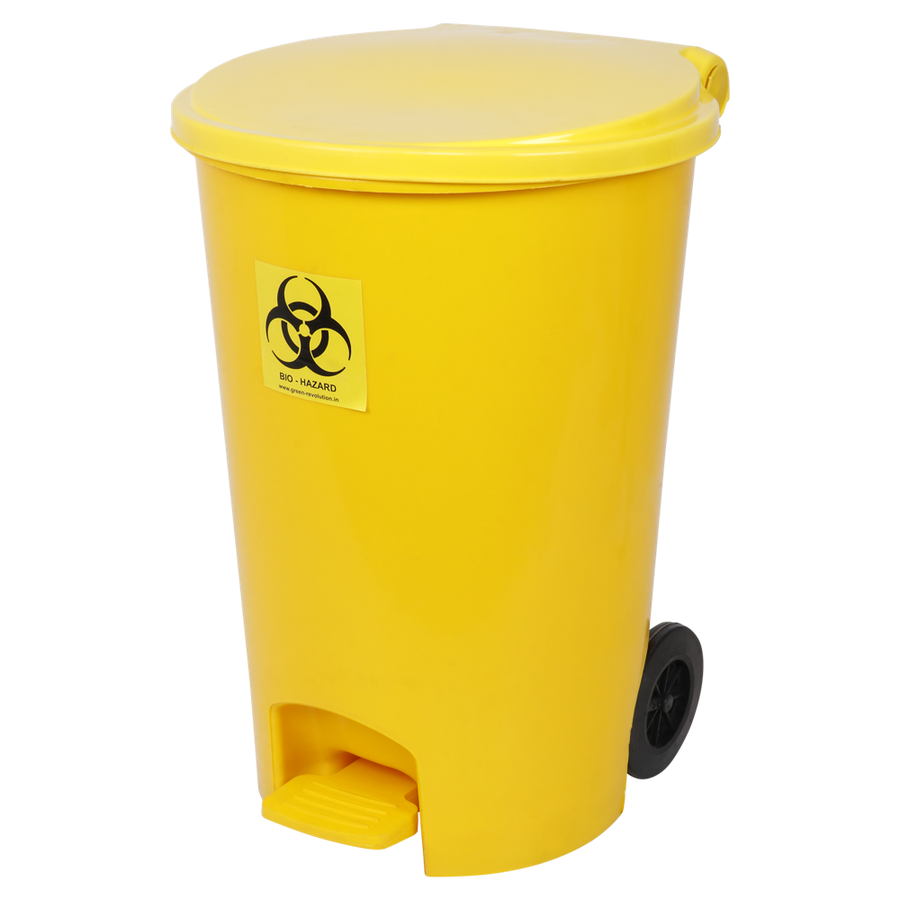 Bio medical waste Bin with Pedal And Wheeled 55L