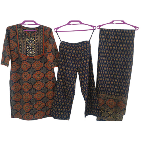 AA-05 Cotton Cambric Kurta Palazzo Dupatta Set