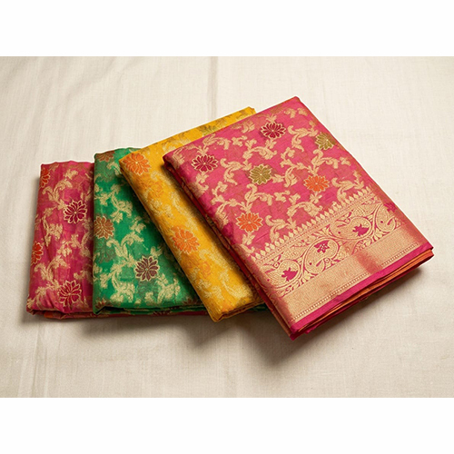 Premium Banarasi Cotton Silk Meenakari Jaal Buti Wedding Wear Saree