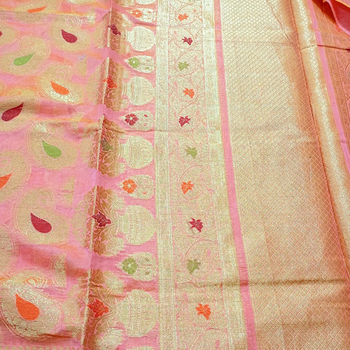 Premium Banarasi Cotton Silk Meenakari Kairi Buta Saree