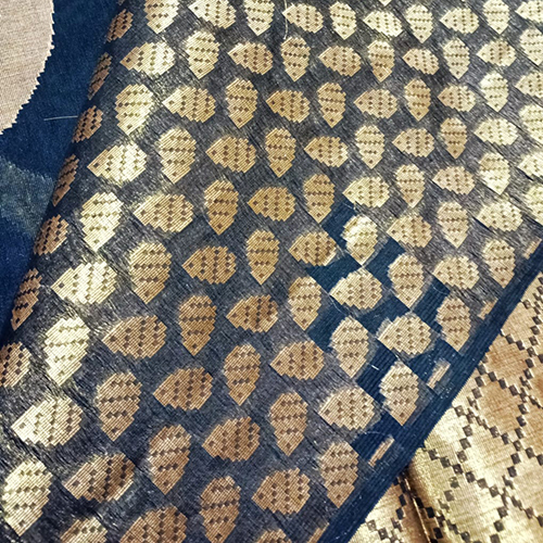 Premium Banarasi Cotton Silk Floral Zari Jaal Saree
