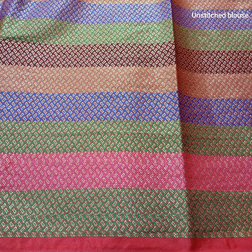 Premium Banarasi Dupien Silk Meenakari Jaal Saree