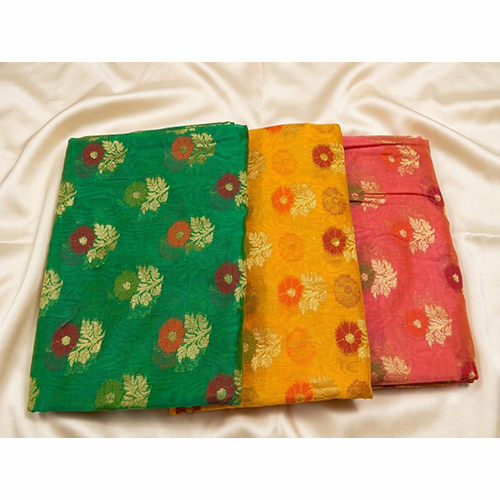Premium Banarasi Dupien Silk Meenakari Buta Contrast Saree