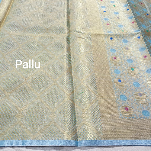 Premium Banarasi Tissue Silk Meenakari Buti Wedding Wear Saree