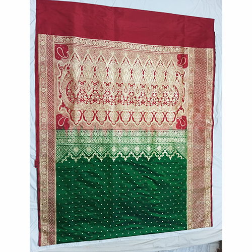 Silk Saree Jari Boty Fabric Slik