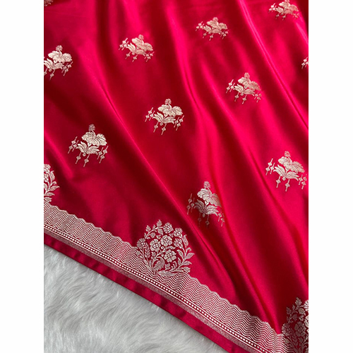 Wedding Wear Floral Buti Soft Mashru Silk Saree