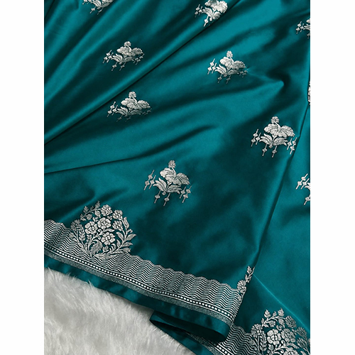 Wedding Wear Floral Buti Soft Mashru Silk Saree