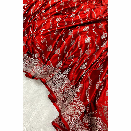 Banarasi Laheriya Buti Mashru Silk Party Wear Saree