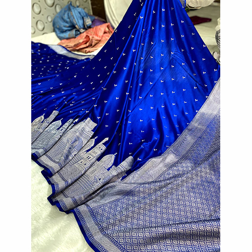 Banaras Ghats Jhanki Border Mashru Silk Saree  Pattern Type - Zari Woven Buti