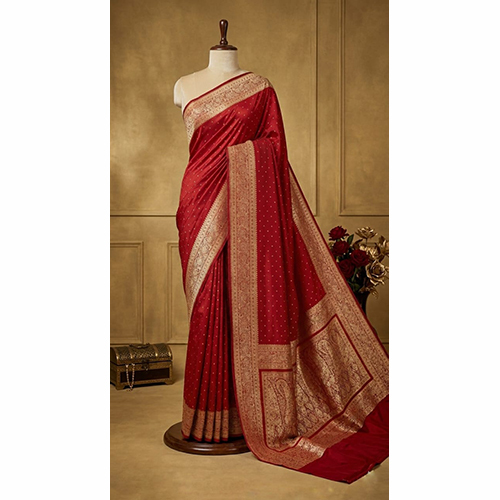Pure Satin Chunri Boty Kaire Pallu