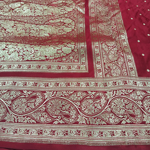 Pure Satin Chunri Boty Kaire Pallu