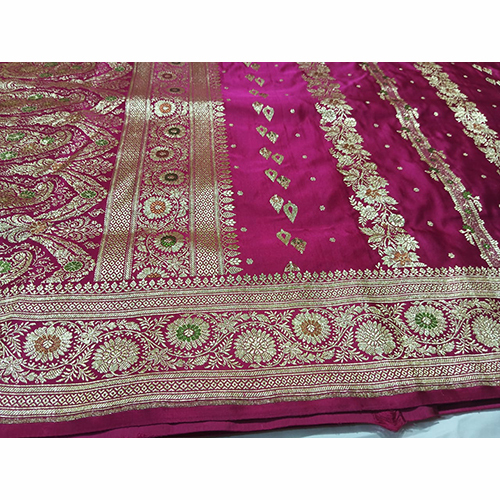 Pure Satin Silk Sarew Pattern Type - Meena Patti  Fabric Pure Satin Silk
