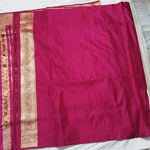 Pure Satin Silk Sarew Pattern Type - Meena Patti  Fabric Pure Satin Silk