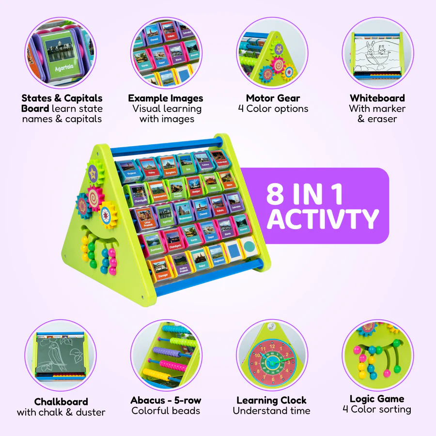8 in 1 Activity Triangle / States and Capitals / Learning Kit