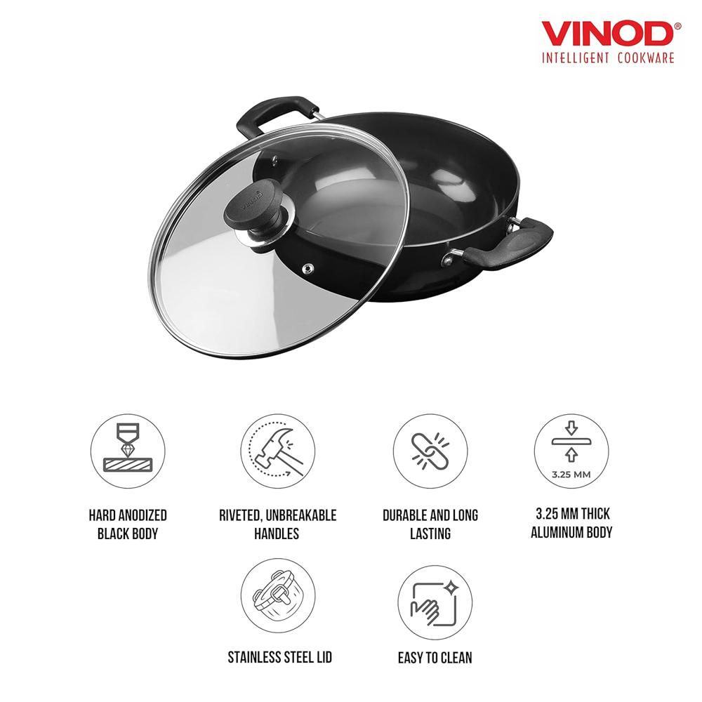 Vinod Cookware Hard Anodized Deep Kadhai