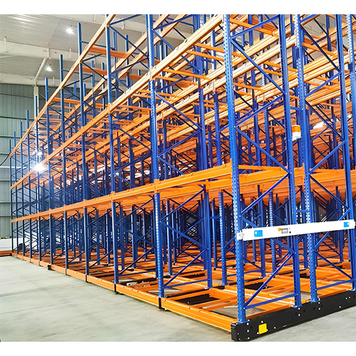 Customized Warehouse Electric Powered Motorized Heavy Duty - High Strength Steel, Custom Dimensions, Blue and Orange, 5000kg Capacity, Motorized Mobility, Safety Locks