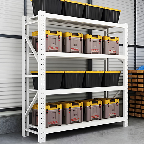 Heavy Duty Metal Shelf Storage Racking for Industrial - Steel 2000x2000x600mm White, 4-Layer Boltless Frame, Adjustable Shelves, 1000kg Capacity