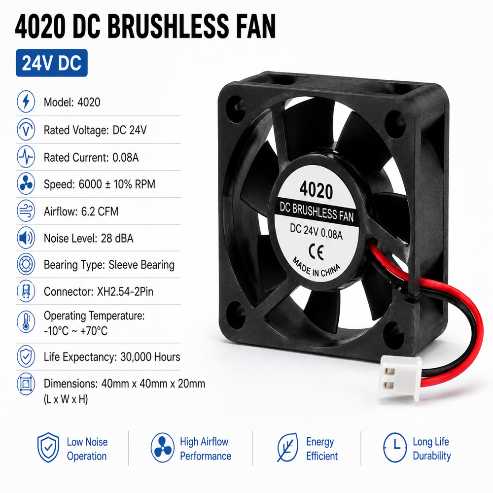 4020 24V DC Brushless Cooling Fan