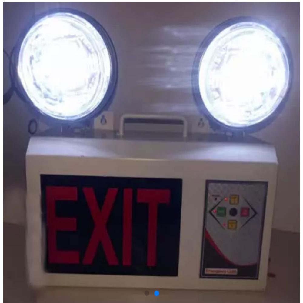 Emergency Exit Light - Color: White/green Sign