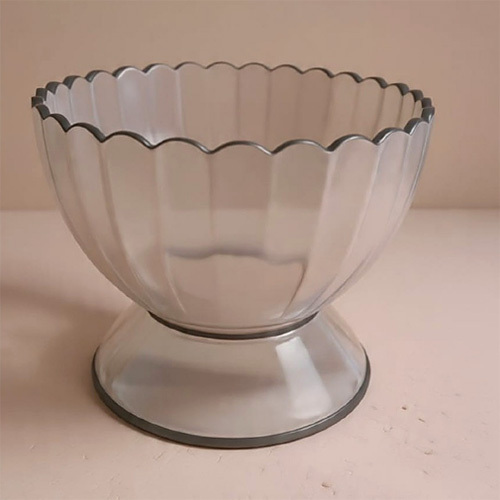 Press Glass Ice Shape Bowl - Capacity: Approx. 250-350 Ml