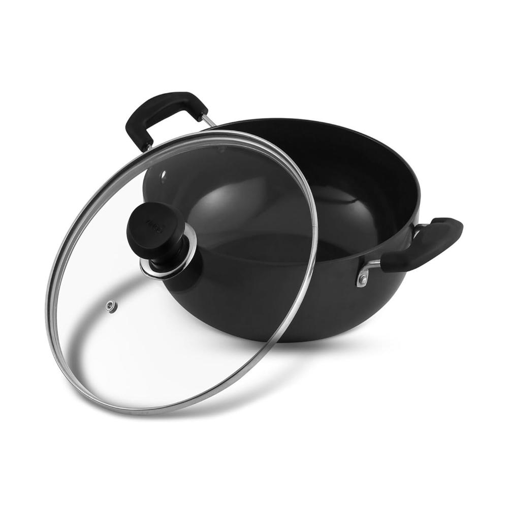 Deep Kadhai With Glass Lid - Capacity: 5.5 Ltr