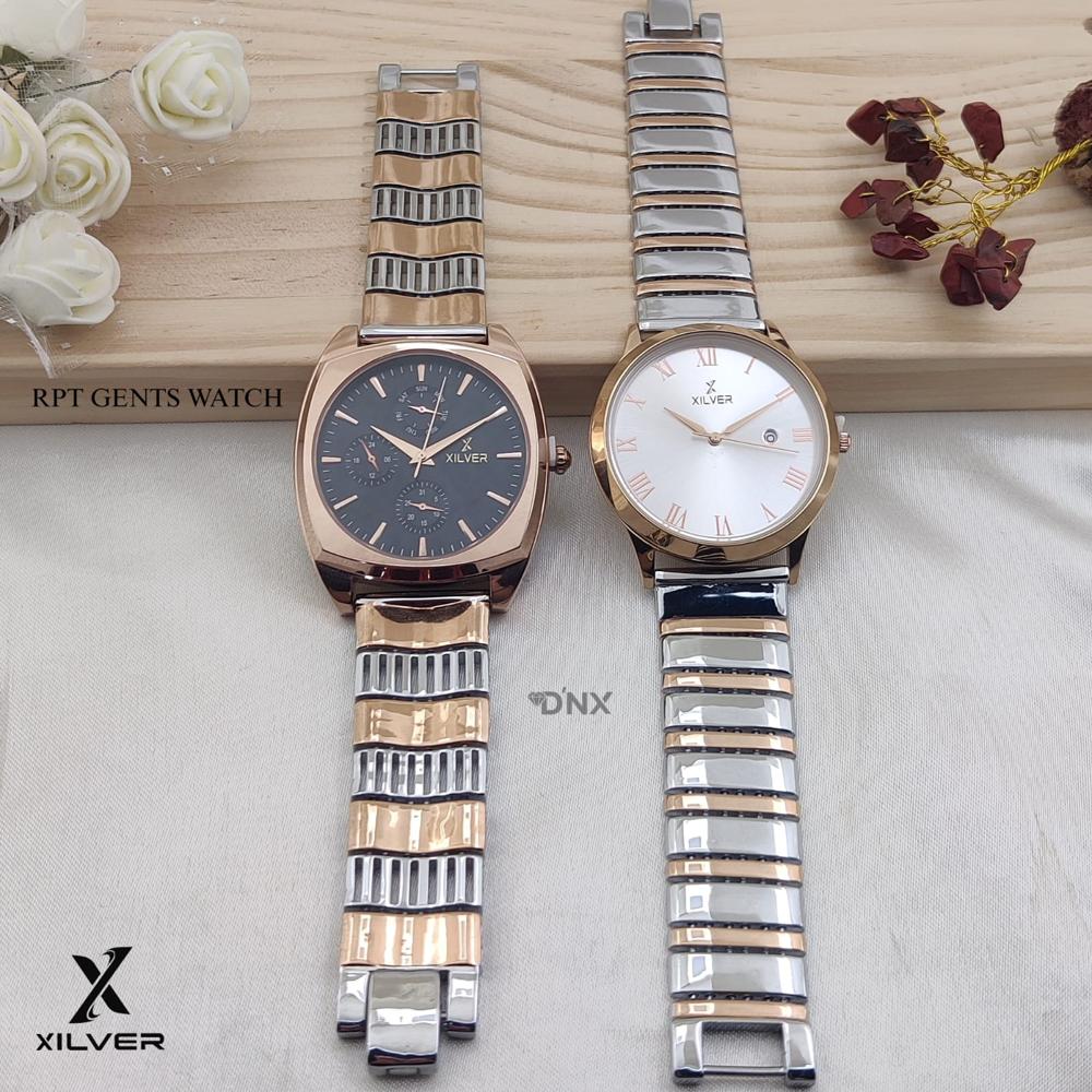 Silver Rpt Gents Watch - Color: Gold