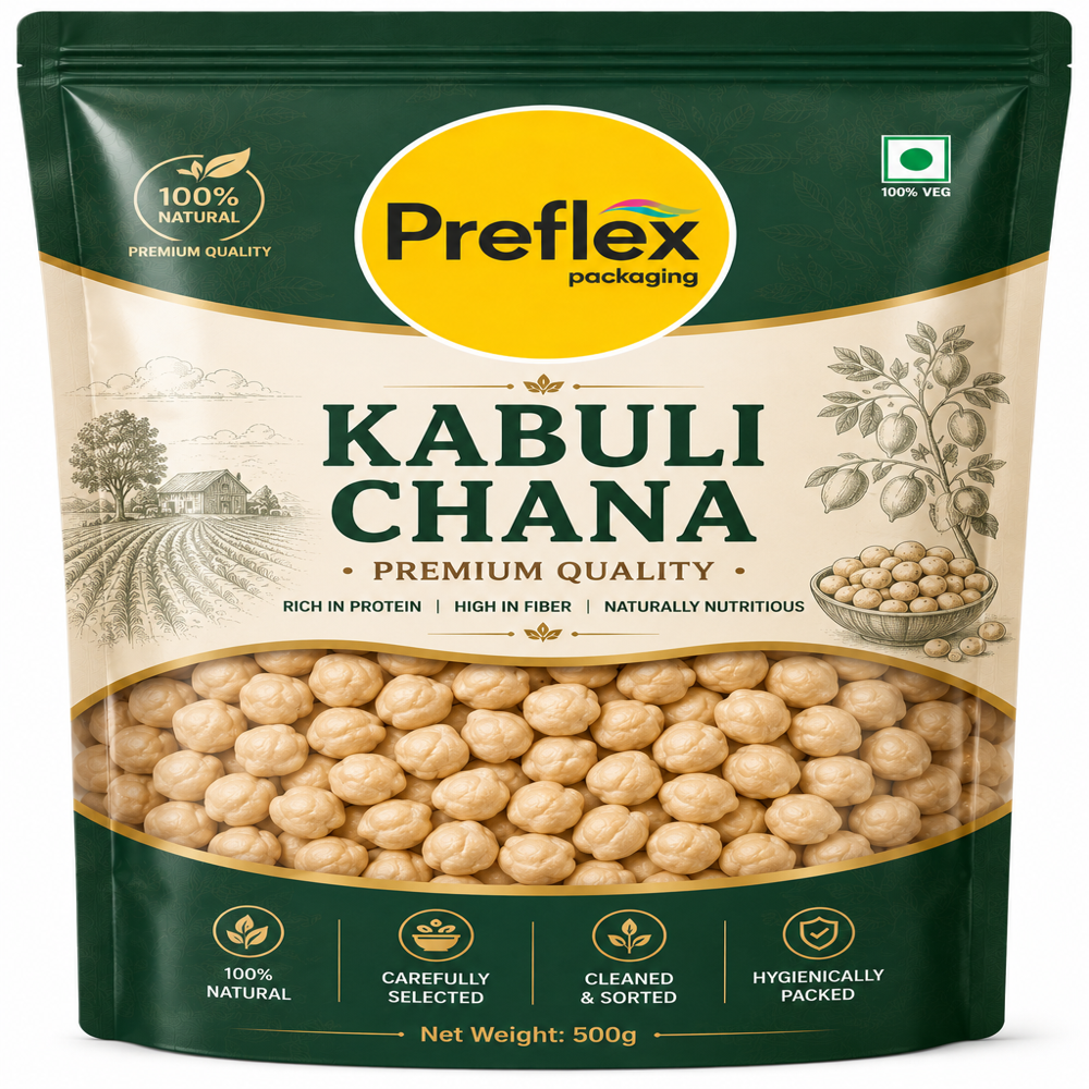Food Packaging Pouch - Color: Brown Kraft Paper With Clear Window