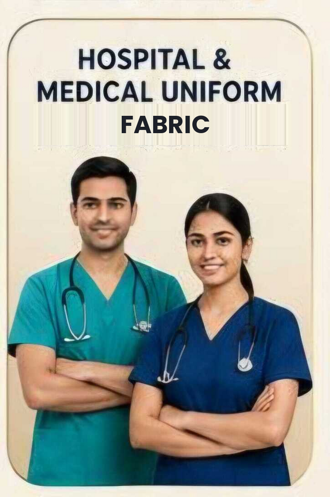 Medical Uniform Fabrics - Polyester Cotton Blend, Custom Fit, Green Blue | Breathable, Lightweight, Multiple Pockets, Shrink Resistant