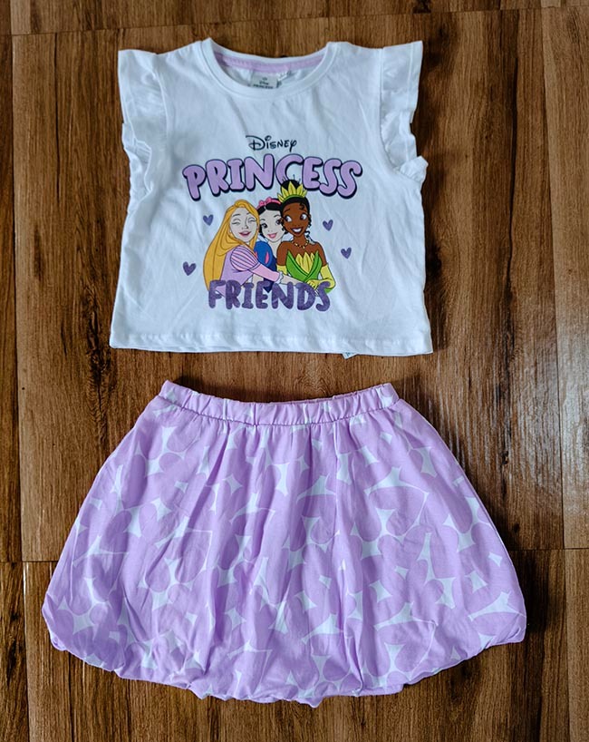 G22278 | DiSNEY PRINCESS Girls Printed Top n Skirt Sets