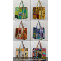 Silk Patola Patch Work Quilted Tote Bag